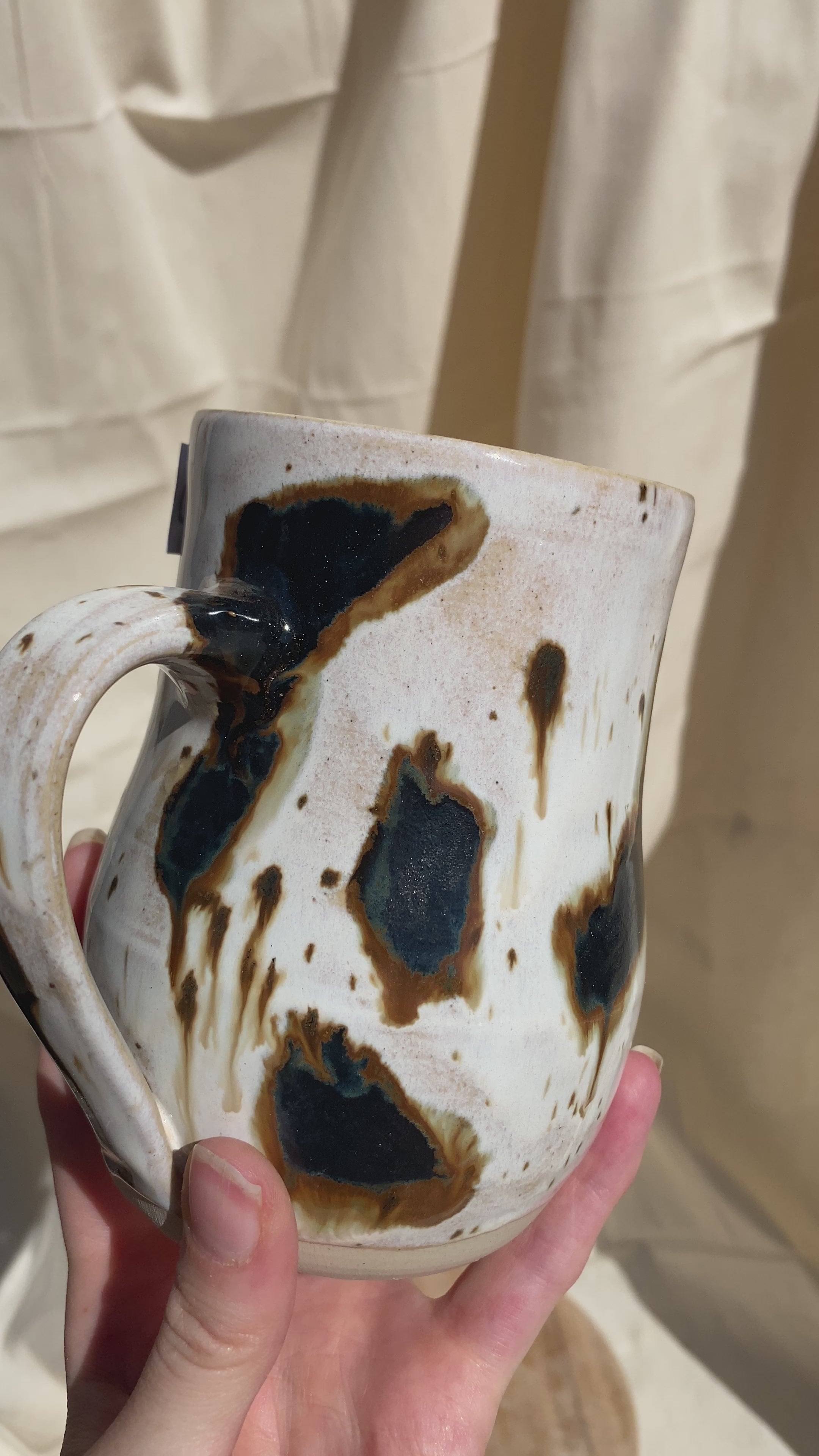 large cow print mug